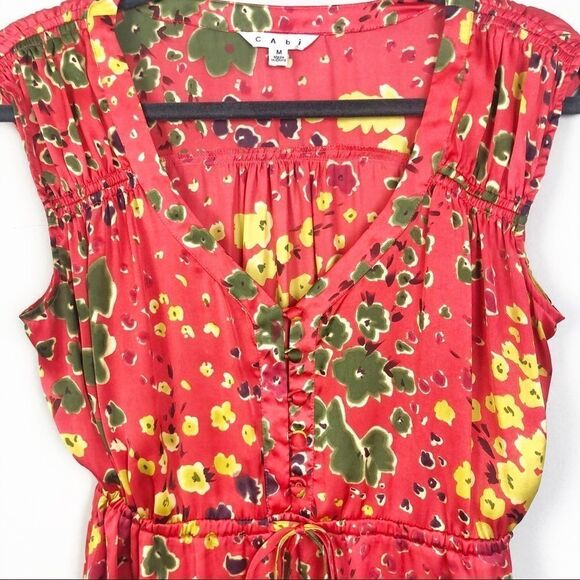 CABI | Wildflower Art Teacher Tunic Blouse Red Women’s Size Medium - Picture 4 of 9